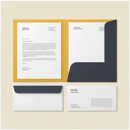 Representative premium corporate stationery, printed letterhead and envelopes