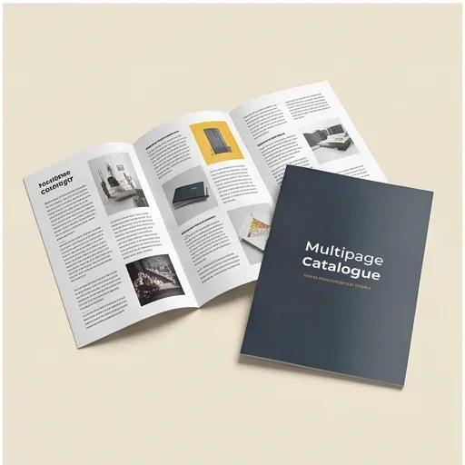 Representative printed booklets and catalogue with paper textures