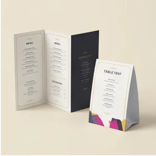 Menus & takeaway packaging for Restaurants & cafés